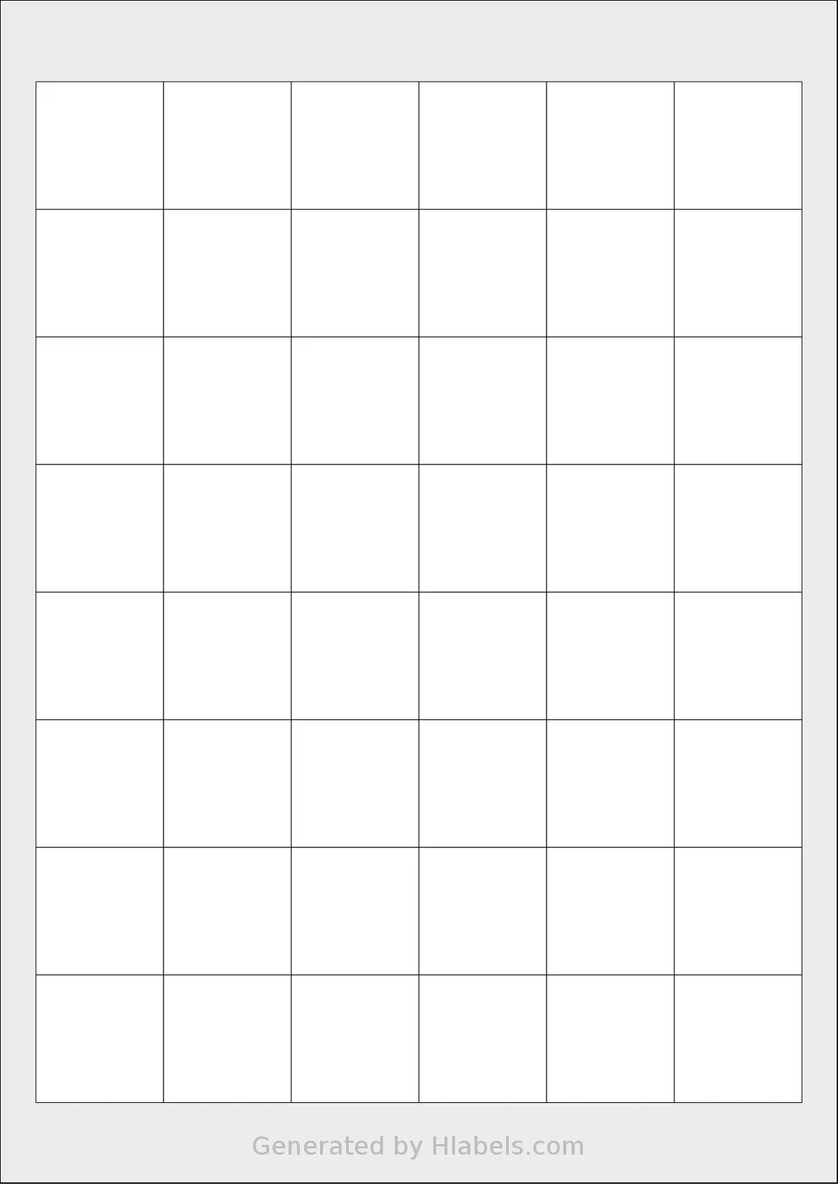 Tanex® TW-2048 template with 48 square 32 x 32 millimeter labels per sheet, on A4-size adhesive blank label sheets.