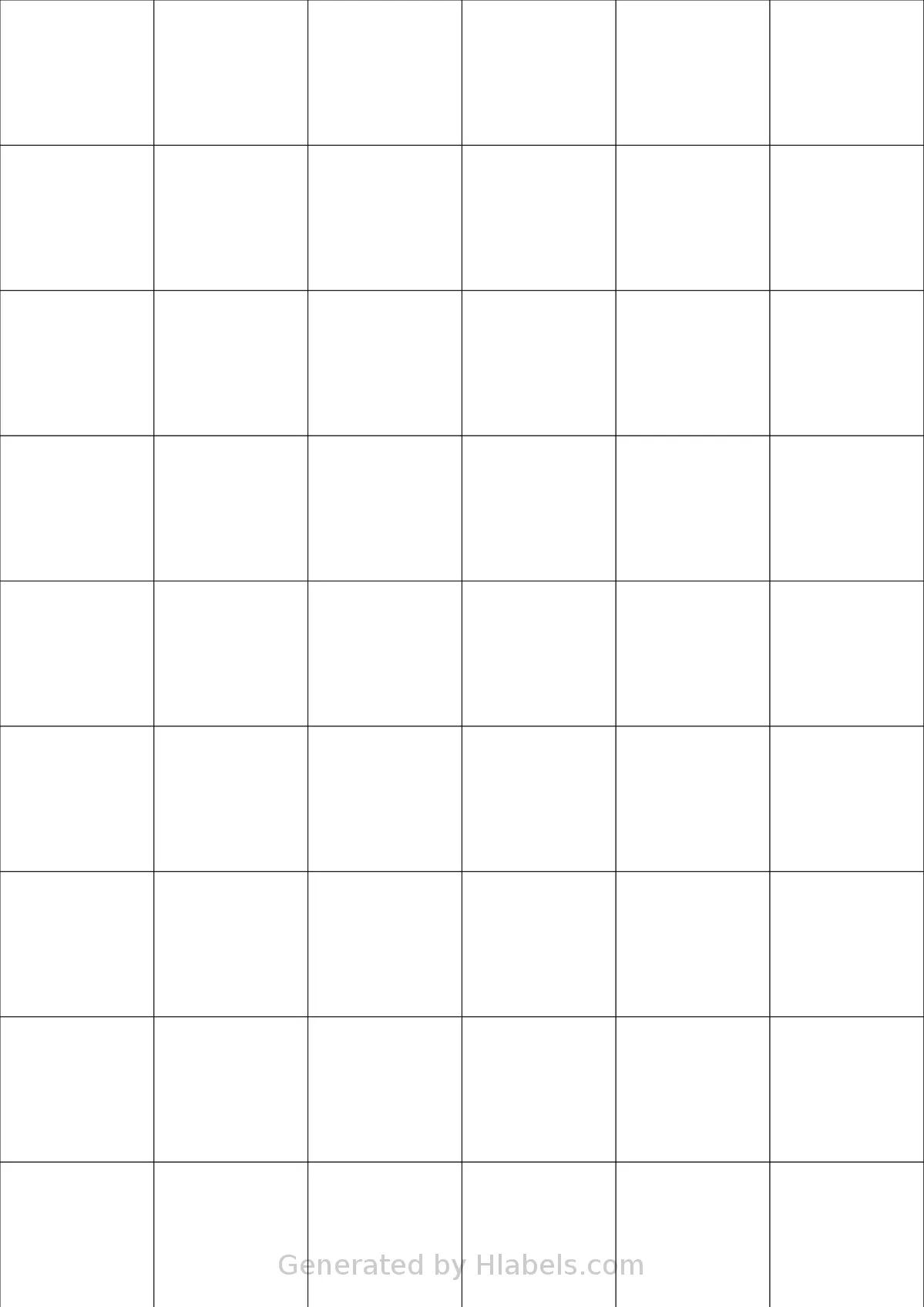 Tanex® TW-2054 template with 54 rectangular 35 x 33 millimeter labels per sheet, on A4-size adhesive blank label sheets.