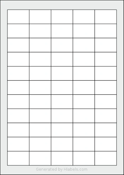 Tanex® TW-2055 template with 55 rectangular 37 x 24 millimeter labels per sheet, on A4-size adhesive blank label sheets.