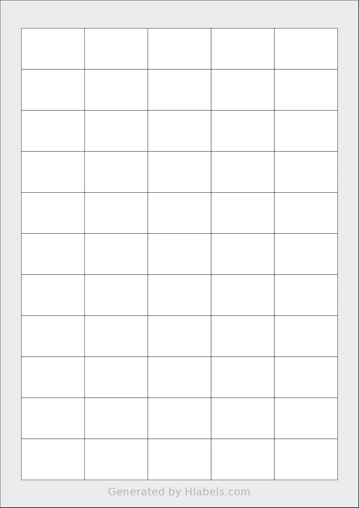 Tanex® TW-2055 template with 55 rectangular 37 x 24 millimeter labels per sheet, on A4-size adhesive blank label sheets.