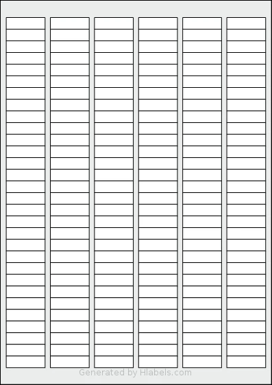 Tanex® TW-2060 template with 180 rectangular 30 x 9 millimeter labels per sheet, on A4-size adhesive blank label sheets.