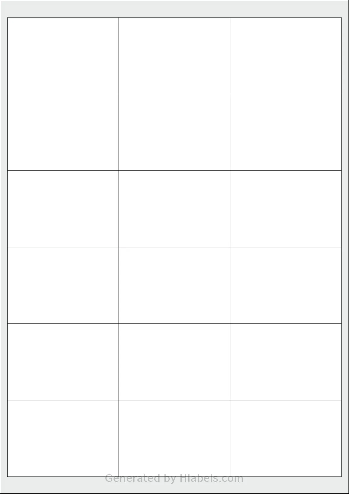 Tanex® TW-2067 template with 18 rectangular 67 x 46 millimeter labels per sheet, on A4-size adhesive blank label sheets.