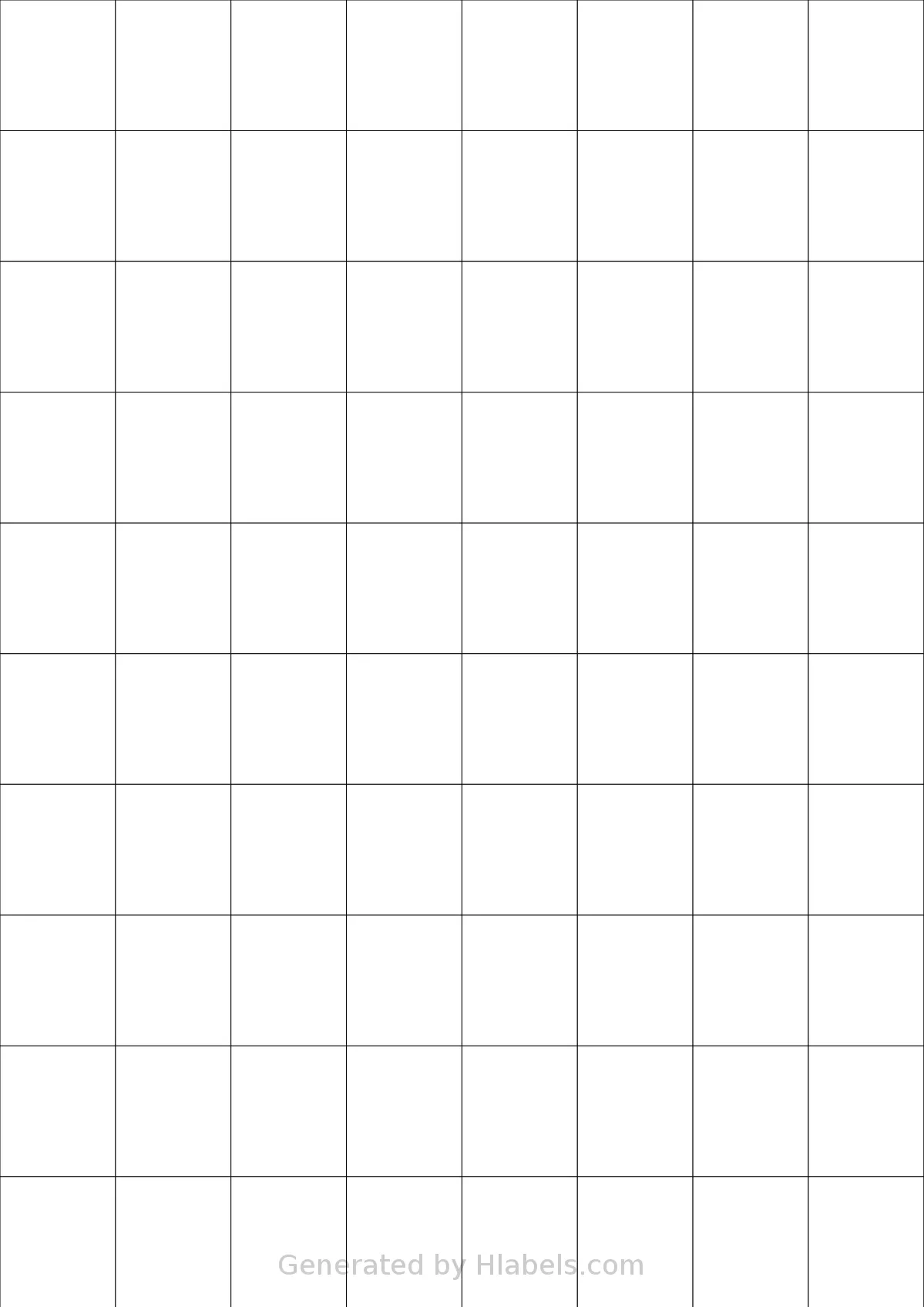 Tanex® TW-2080 template with 80 rectangular 26.25 x 29.7 millimeter labels per sheet, on A4-size adhesive blank label sheets.