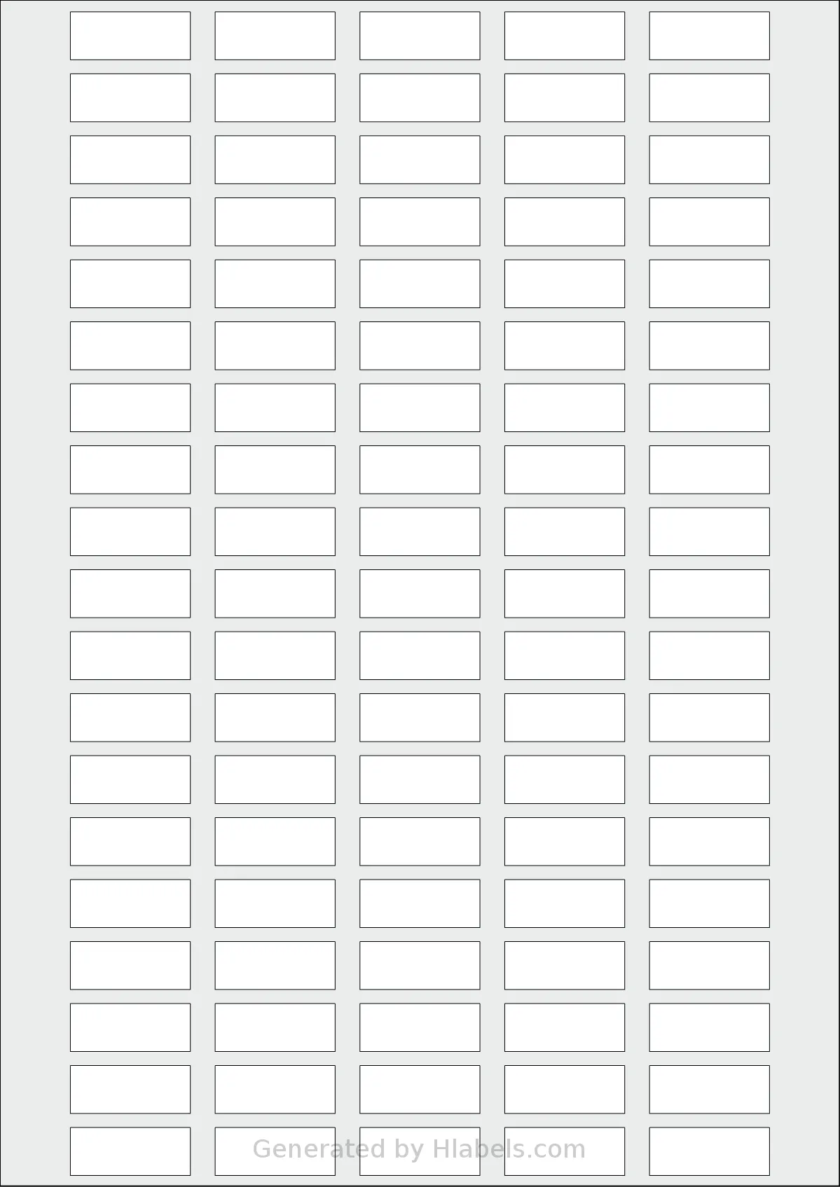Tanex® TW-2095 template with 95 rectangular 30 x 12 millimeter labels per sheet, on A4-size adhesive blank label sheets.