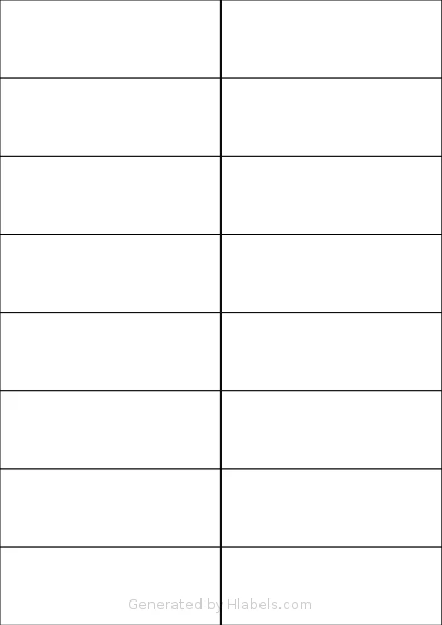 Tanex® TW-2105 template with 16 rectangular 105 x 37.125 millimeter labels per sheet, on A4-size adhesive blank label sheets.