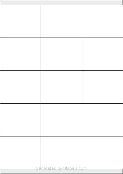 Tanex® TW-2115 template with 15 rectangular 70 x 56 millimeter labels per sheet, on A4-size adhesive blank label sheets.