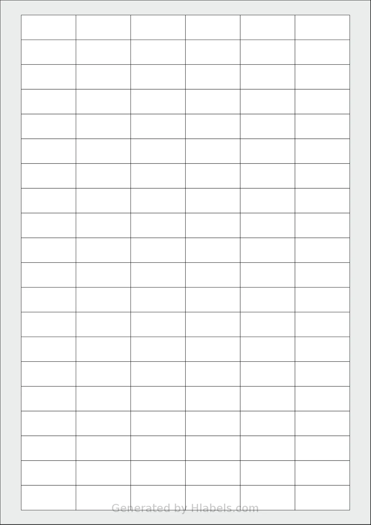 Tanex® TW-2120 template with 120 rectangular 31 x 14 millimeter labels per sheet, on A4-size adhesive blank label sheets.
