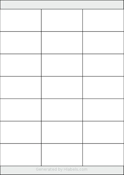 Tanex® TW-2121 template with 21 rectangular 70 x 38 millimeter labels per sheet, on A4-size adhesive blank label sheets.