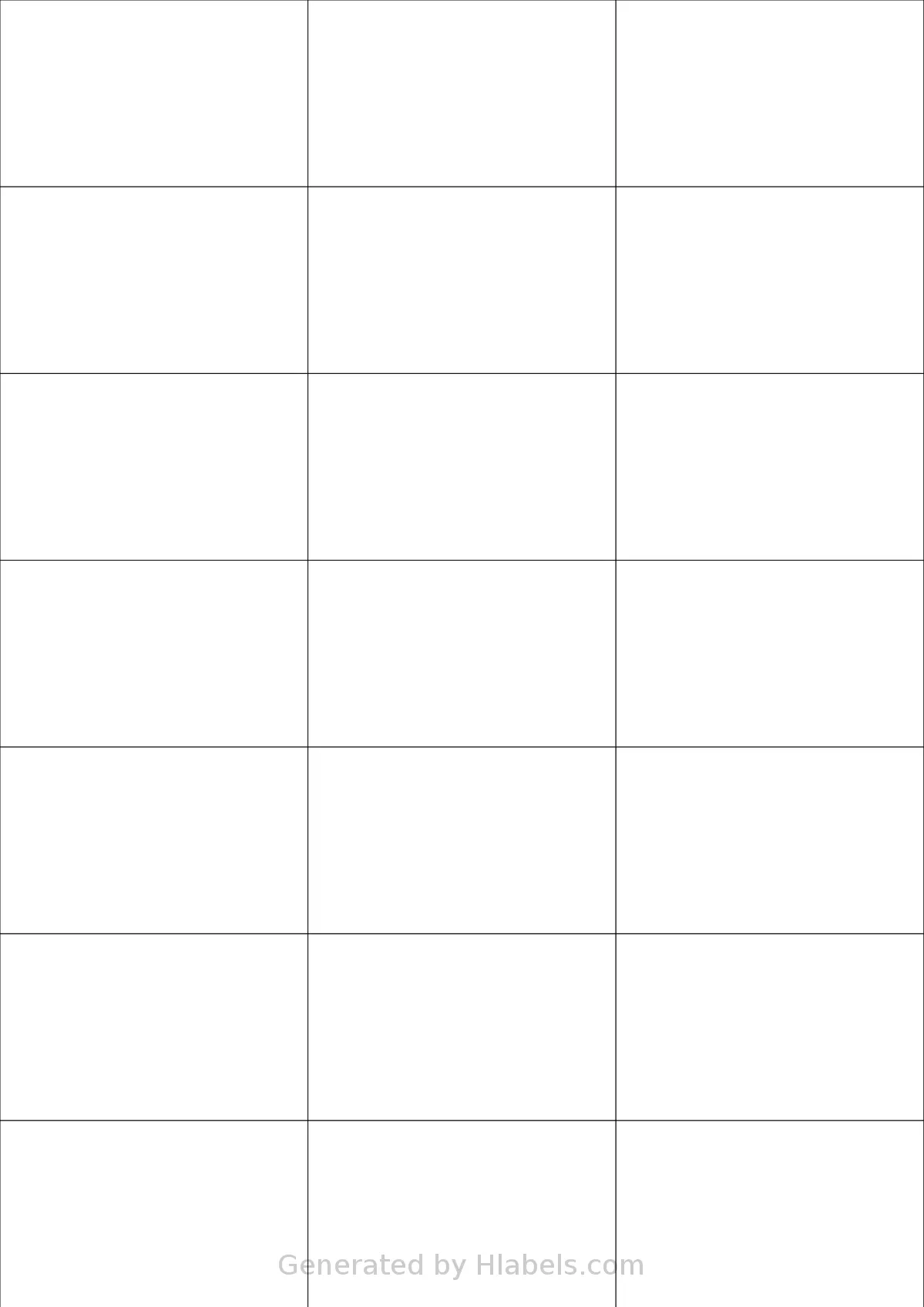 Tanex® TW-2124 template with 21 rectangular 70 x 42.428 millimeter labels per sheet, on A4-size adhesive blank label sheets.