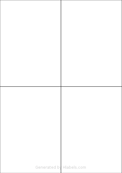 Tanex® TW-2204 template with 4 rectangular 105 x 148.5 millimeter labels per sheet, on A4-size adhesive blank label sheets.