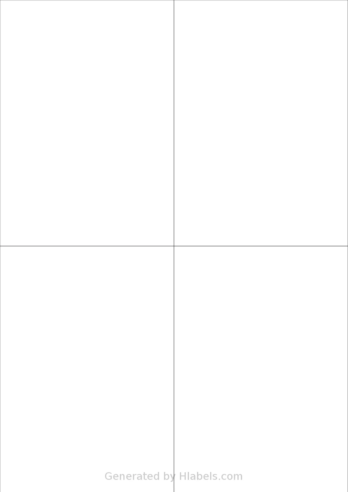 Tanex® TW-2204 template with 4 rectangular 105 x 148.5 millimeter labels per sheet, on A4-size adhesive blank label sheets.