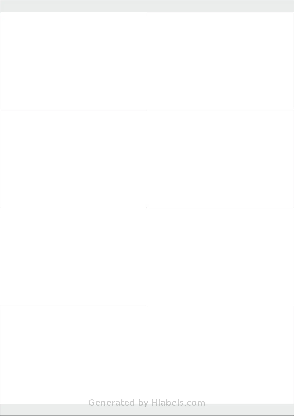 Tanex® TW-2208 template with 8 rectangular 105 x 70 millimeter labels per sheet, on A4-size adhesive blank label sheets.