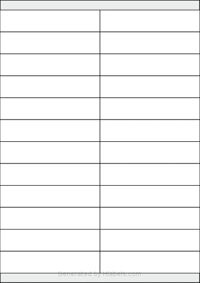 Tanex® TW-2224 template with 24 rectangular 105 x 23 millimeter labels per sheet, on A4-size adhesive blank label sheets.