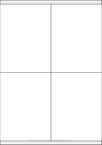 Tanex® TW-2304 template with 4 rectangular 105 x 140 millimeter labels per sheet, on A4-size adhesive blank label sheets.