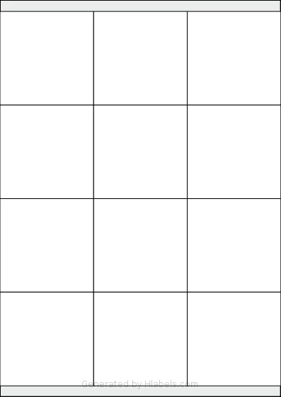 Tanex® TW-2312 template with 12 square 70 x 70 millimeter labels per sheet, on A4-size adhesive blank label sheets.