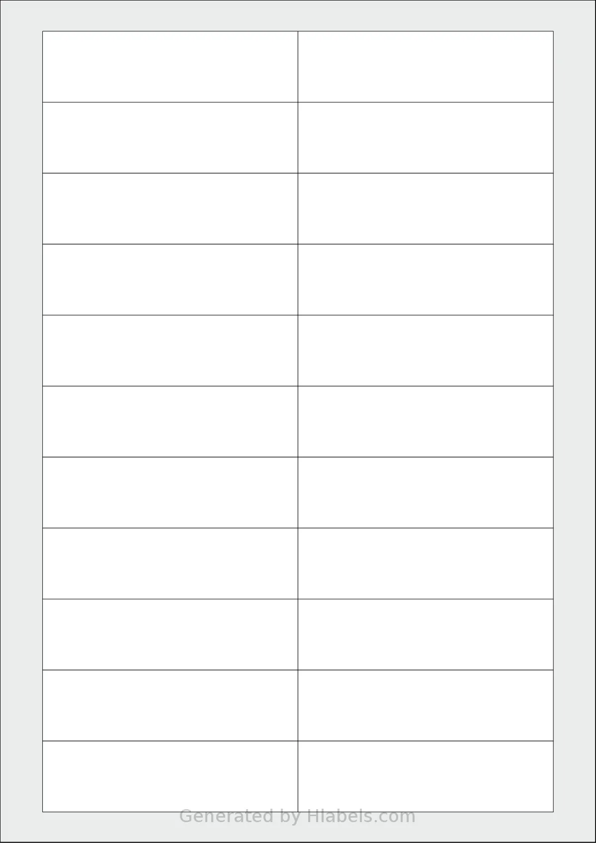 Tanex® TW-2320 template with 22 rectangular 90 x 25 millimeter labels per sheet, on A4-size adhesive blank label sheets.