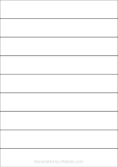 Tanex® TW-2329 template with 9 rectangular 210 x 33 millimeter labels per sheet, on A4-size adhesive blank label sheets.