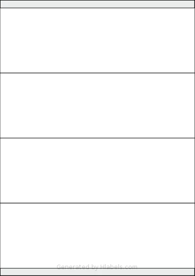 Tanex® TW-2370 template with 4 rectangular 210 x 70 millimeter labels per sheet, on A4-size adhesive blank label sheets.