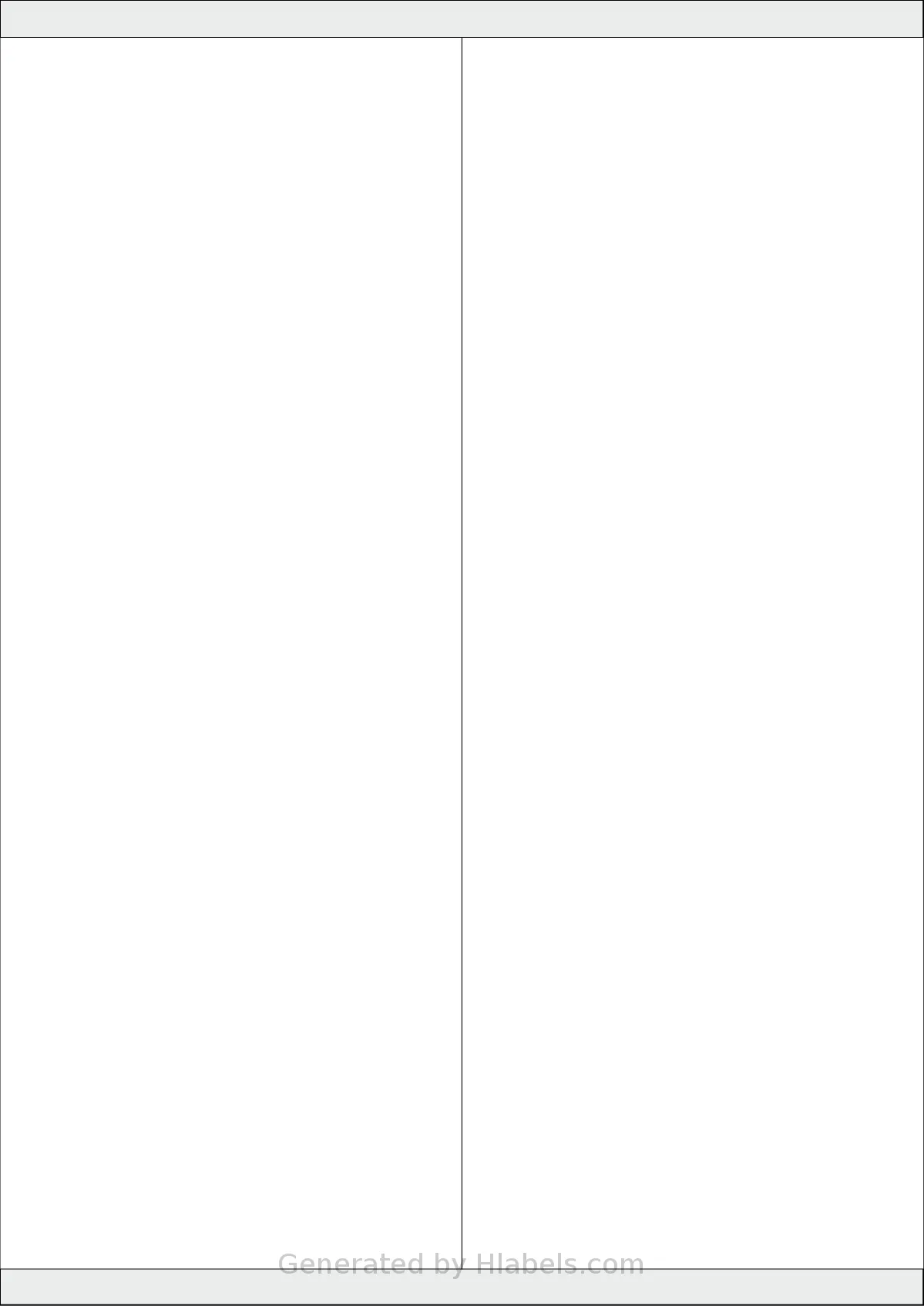 Tanex® TW-2380 template with 2 rectangular 105 x 280 millimeter labels per sheet, on A4-size adhesive blank label sheets.