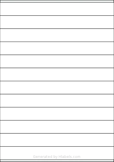 Tanex® TW-2524 template with 12 rectangular 210 x 24 millimeter labels per sheet, on A4-size adhesive blank label sheets.