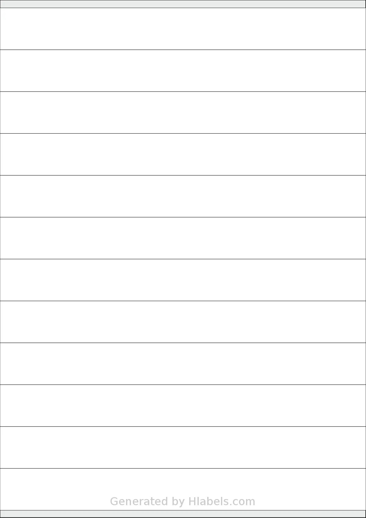 Tanex® TW-2524 template with 12 rectangular 210 x 24 millimeter labels per sheet, on A4-size adhesive blank label sheets.