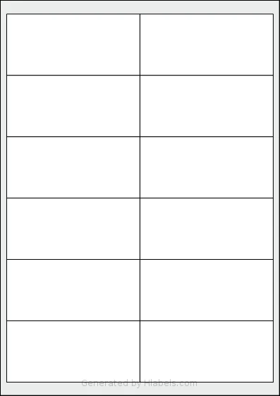 Tanex® TW-2546 template with 12 rectangular 100 x 46 millimeter labels per sheet, on A4-size adhesive blank label sheets.