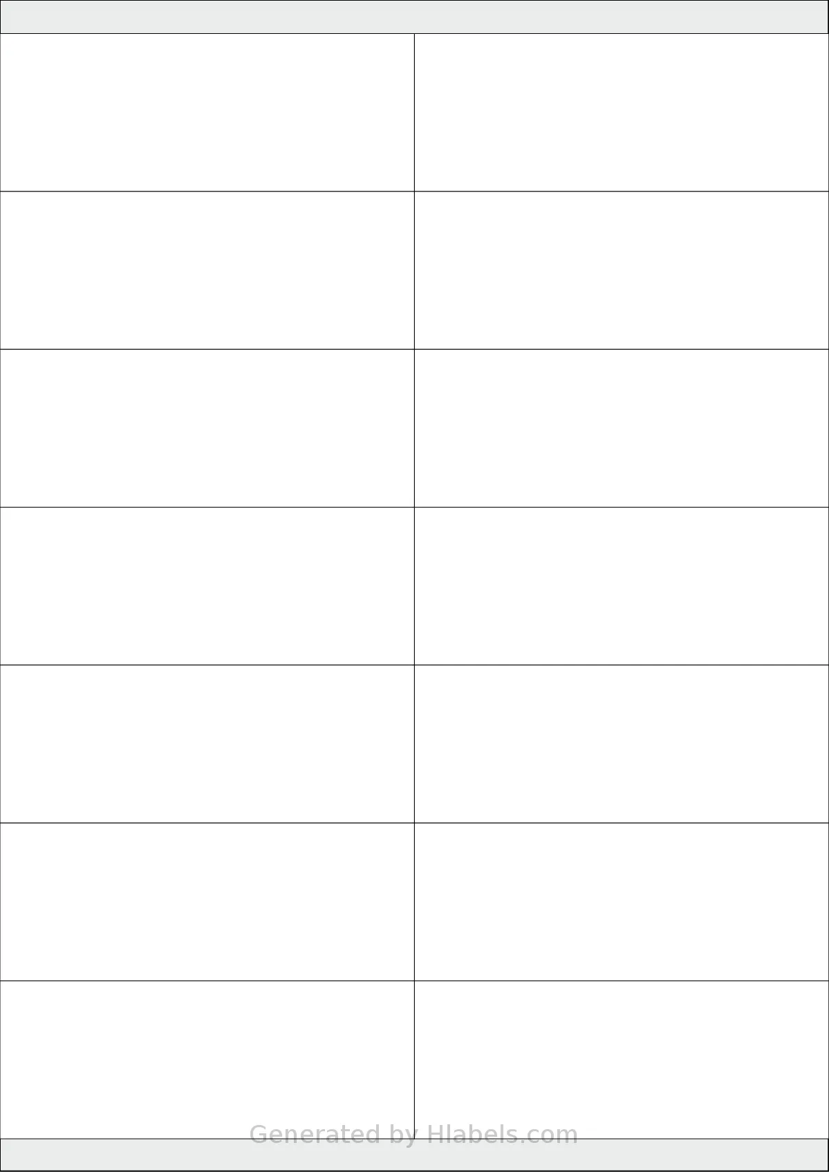 Tanex® TW-2614 template with 14 rectangular 105 x 40 millimeter labels per sheet, on A4-size adhesive blank label sheets.