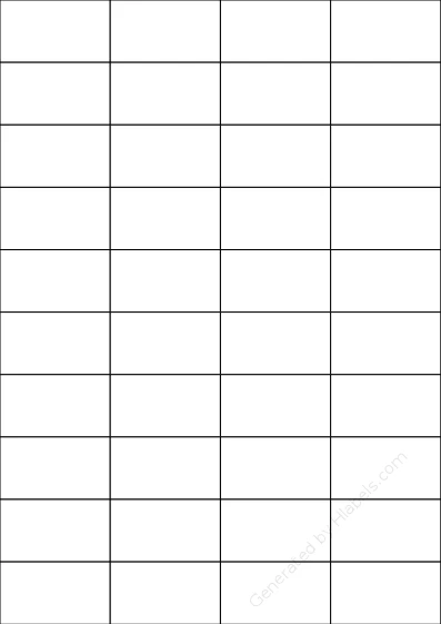 TopstickLabels® Topstick-8698 template with 40 rectangular 52.5 x 29.7 millimeter labels per sheet, on A4-size adhesive blank label sheets.