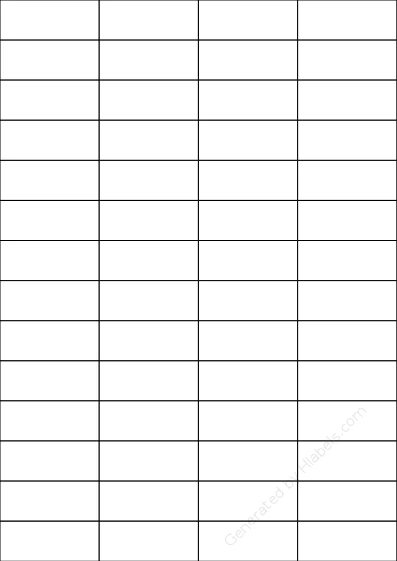 TopstickLabels® Topstick-8700 template with 56 rectangular 52.5 x 21.2 millimeter labels per sheet, on A4-size adhesive blank label sheets.