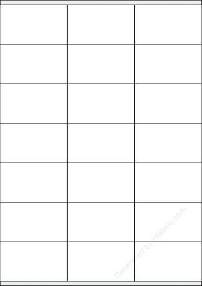 TopstickLabels® Topstick-8707 template with 21 rectangular 70 x 41 millimeter labels per sheet, on A4-size adhesive blank label sheets.