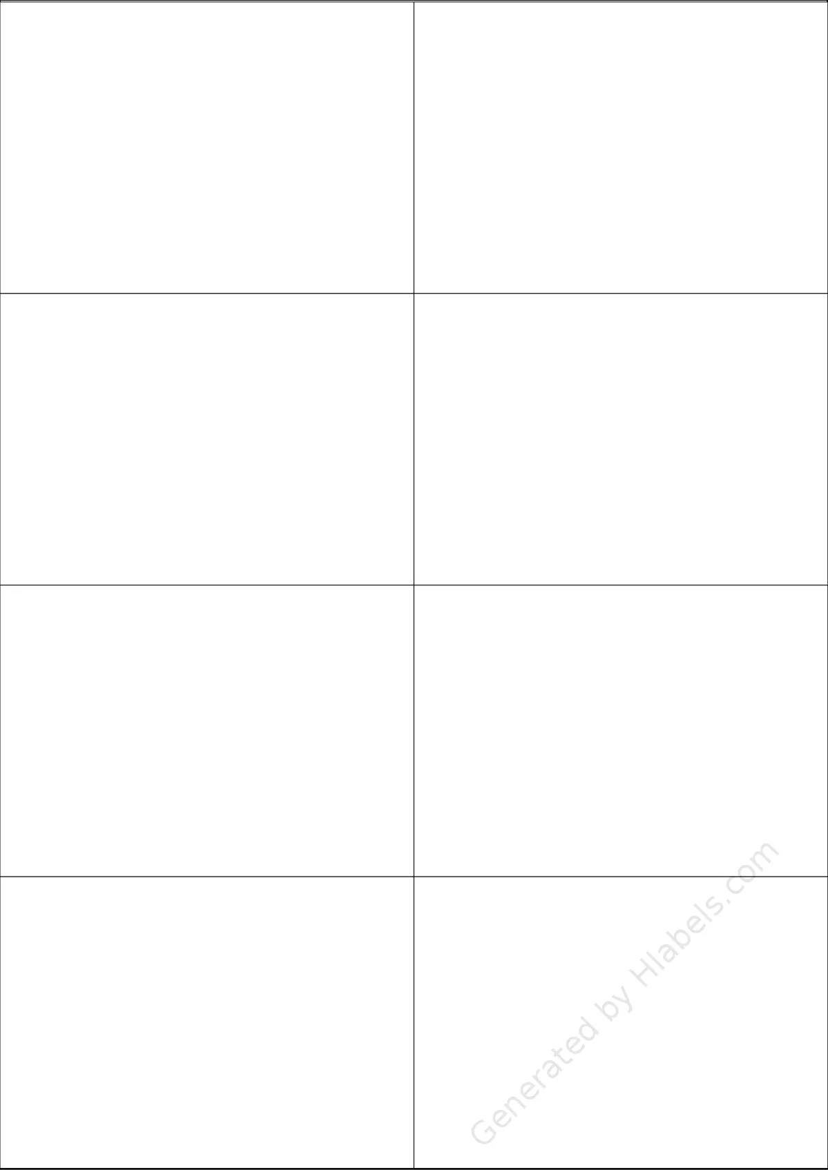 TopstickLabels® Topstick-8716 template with 8 rectangular 105 x 74 millimeter labels per sheet, on A4-size adhesive blank label sheets.