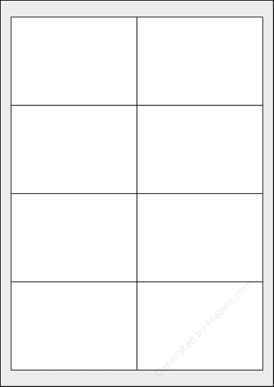 TopstickLabels® Topstick-8739 template with 8 rectangular 96.5 x 67.7 millimeter labels per sheet, on A4-size adhesive blank label sheets.