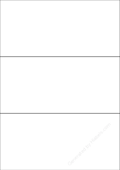 TopstickLabels® Topstick-8771 template with 3 rectangular 210 x 99 millimeter labels per sheet, on A4-size adhesive blank label sheets.