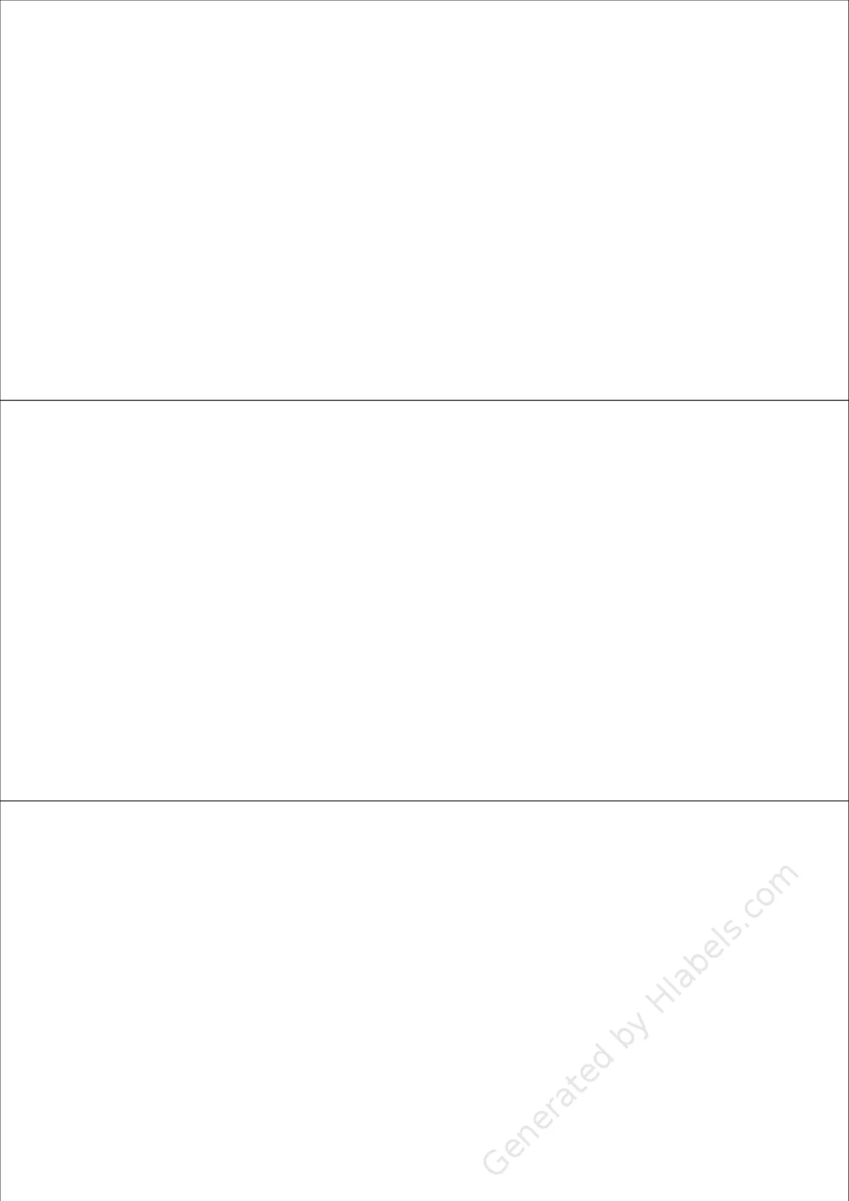 TopstickLabels® Topstick-8771 template with 3 rectangular 210 x 99 millimeter labels per sheet, on A4-size adhesive blank label sheets.