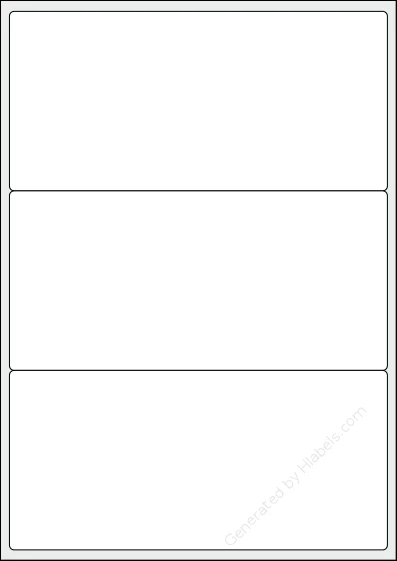 TopstickLabels® Topstick-8793 template with 3 rectangular 200 x 95 millimeter labels per sheet, on A4-size adhesive blank label sheets.