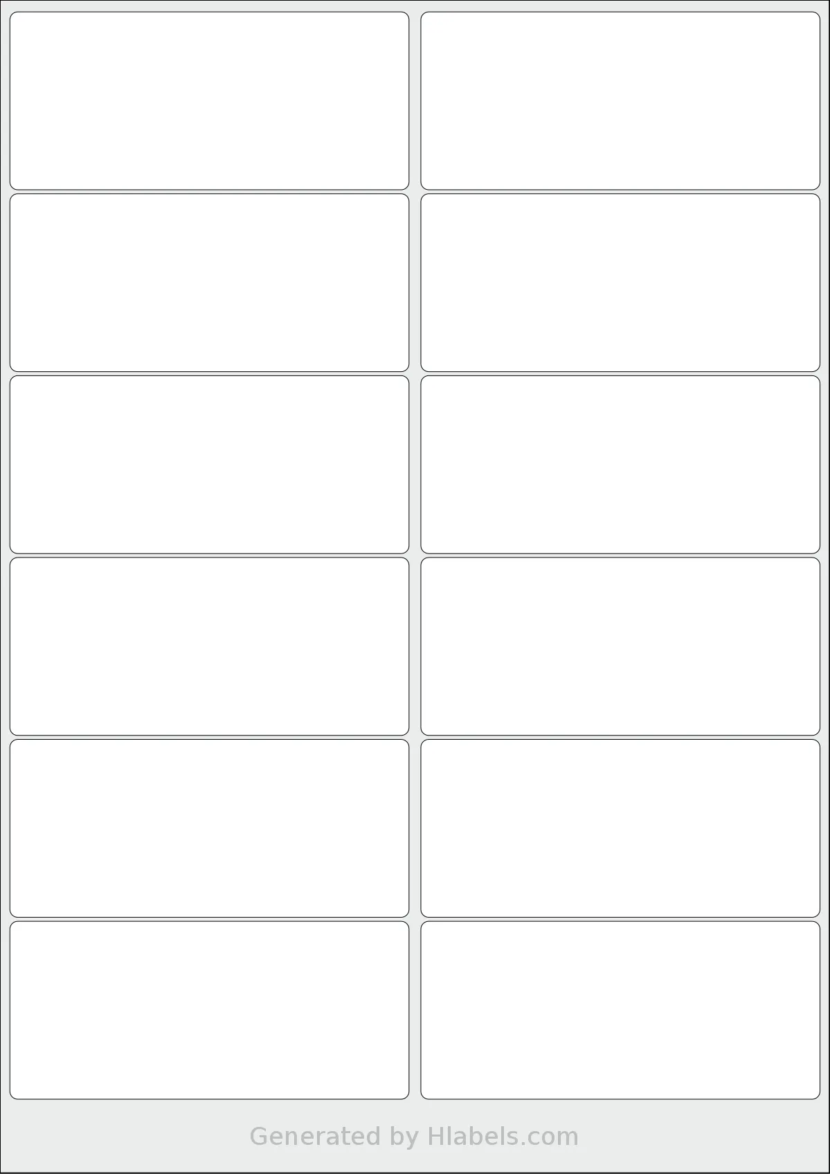 Tower® W102 template with 12 rectangular 101 x 45 millimeter labels per sheet, on A4-size adhesive blank label sheets.