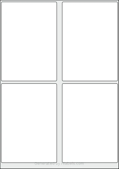 Tower® W104 template with 4 rectangular 98 x 139 millimeter labels per sheet, on A4-size adhesive blank label sheets.