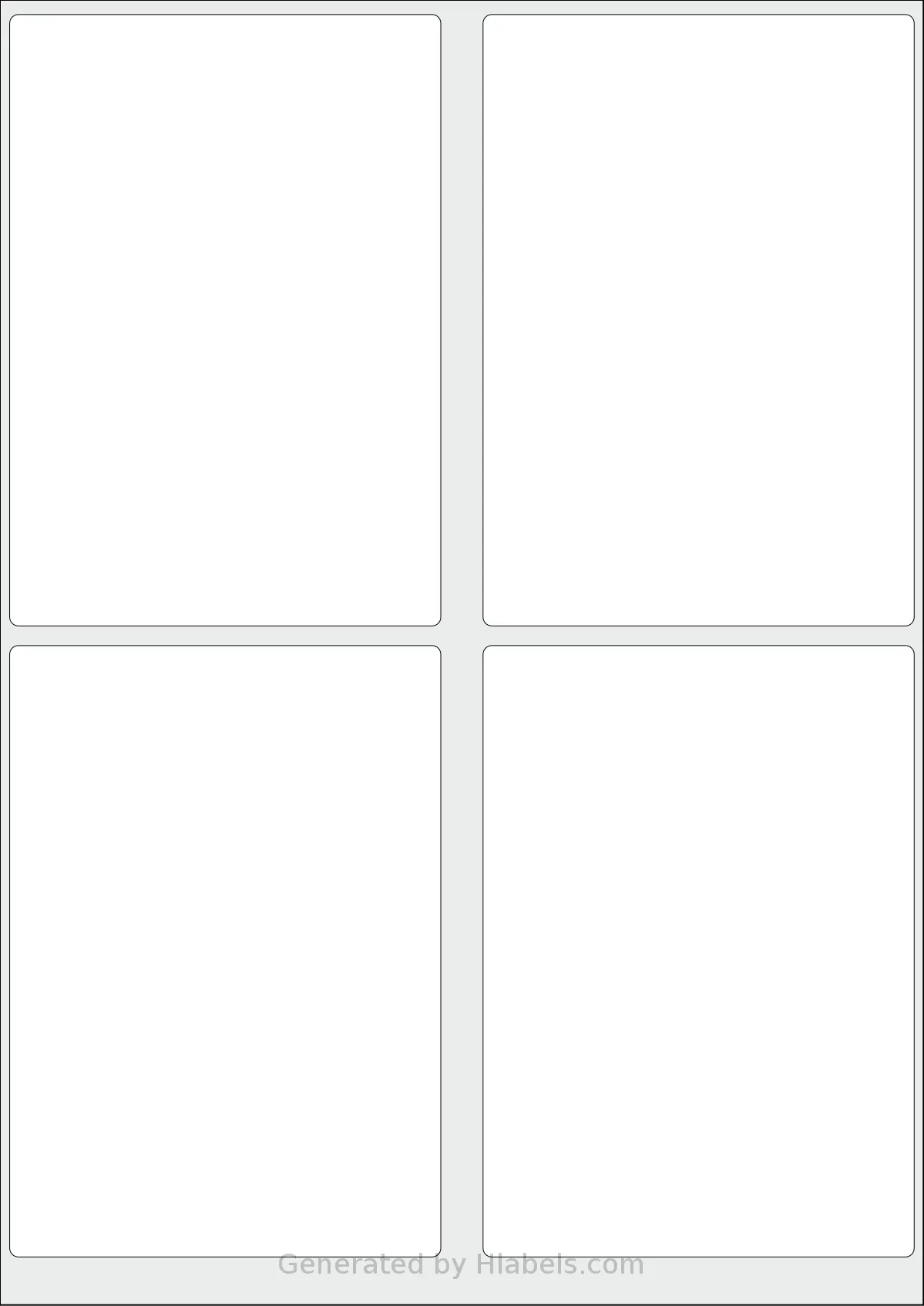 Tower® W104 template with 4 rectangular 98 x 139 millimeter labels per sheet, on A4-size adhesive blank label sheets.