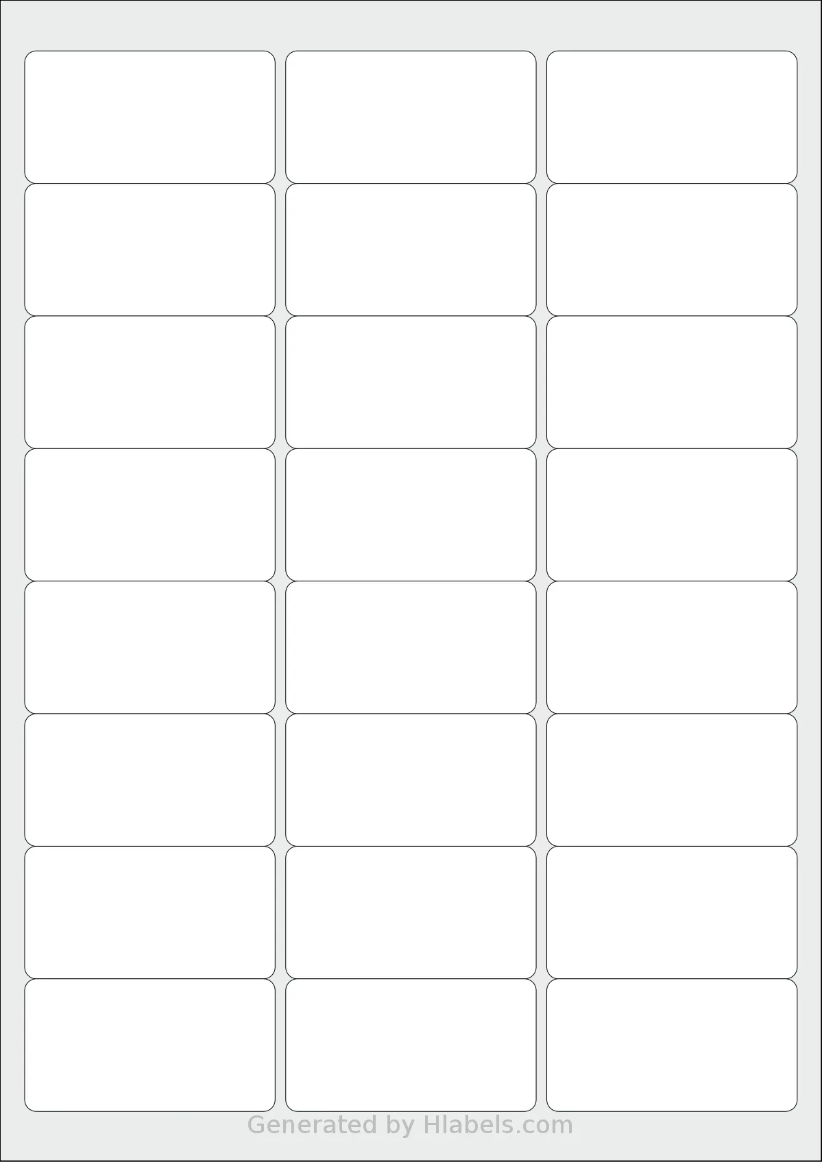Tower® W109 template with 24 rectangular 64 x 33.9 millimeter labels per sheet, on A4-size adhesive blank label sheets.
