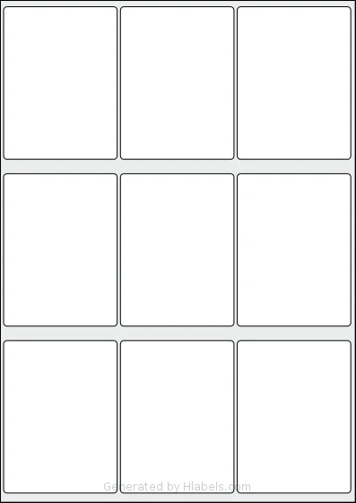 Tower® W235 template with 9 rectangular 67 x 90 millimeter labels per sheet, on A4-size adhesive blank label sheets.