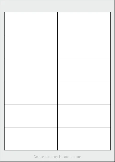 TownStix® A4-12 template with 12 rectangular 97 x 42.33 millimeter labels per sheet, on A4-size adhesive blank label sheets.