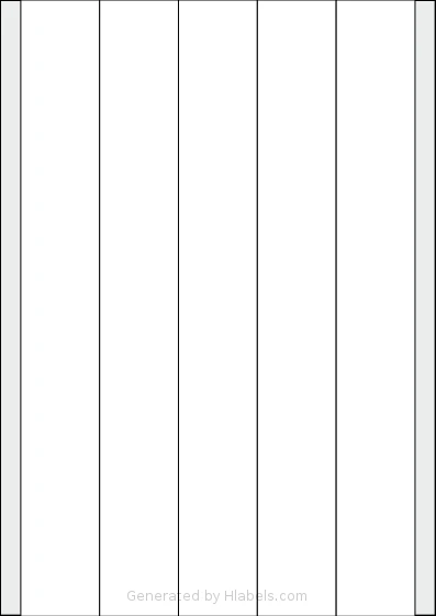 TownStix® A4-File-5 template with 5 rectangular 38 x 297 millimeter labels per sheet, on A4-size adhesive blank label sheets.