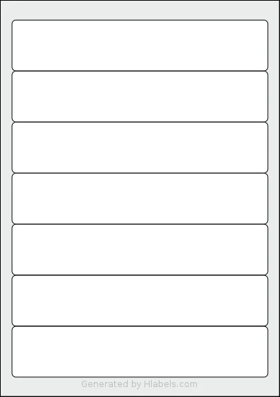 TownStix® A4-File-7 template with 7 rectangular 192 x 38 millimeter labels per sheet, on A4-size adhesive blank label sheets.