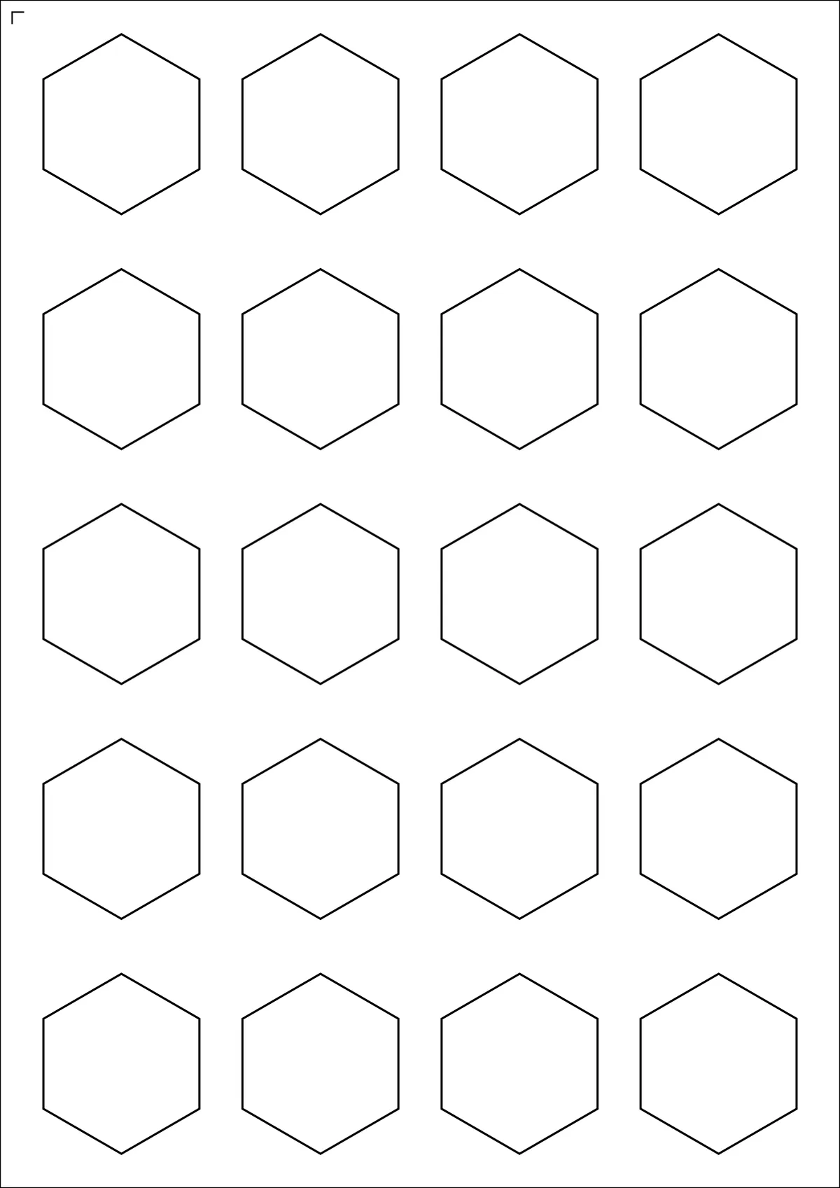 WatsonLabel® LL039045 template with 20 unique shape labels per sheet, on A4-size adhesive blank label sheets.