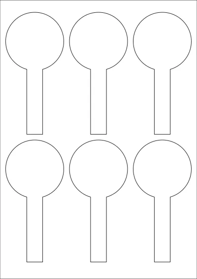 WatsonLabel® LL062130 Template WatsonLabel® LL062130 template with 6 unique shape labels per sheet, on A4-size adhesive blank label sheets.