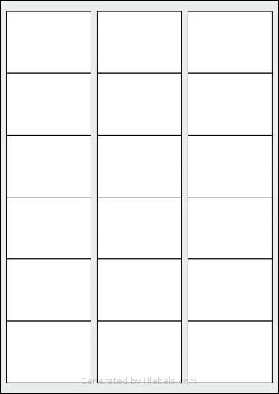 Xerox® 003R96297 Template Xerox® 003R96297 template with 18 rectangular 63.5 x 46.6 millimeter labels per sheet, on A4-size adhesive blank label sheets.