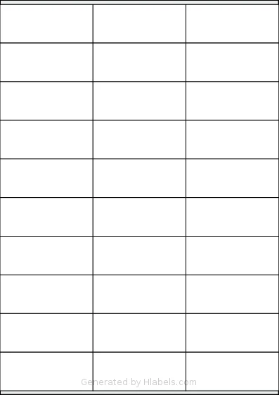 Xerox® 003R97409 Template Xerox® 003R97409 template with 30 rectangular 70 x 29 millimeter labels per sheet, on A4-size adhesive blank label sheets.