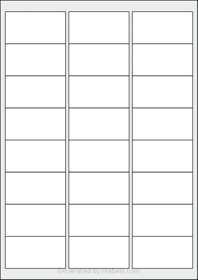 Xerox® 003R97526 Template Xerox® 003R97526 template with 24 rectangular 64 x 34 millimeter labels per sheet, on A4-size adhesive blank label sheets.