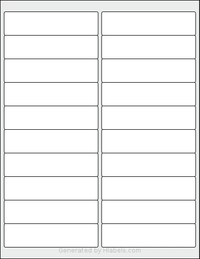 AltroLabels® SLN4010PA-WS template with 20 rectangular 4 x 1 inch labels per sheet, on Letter-size adhesive blank label sheets.