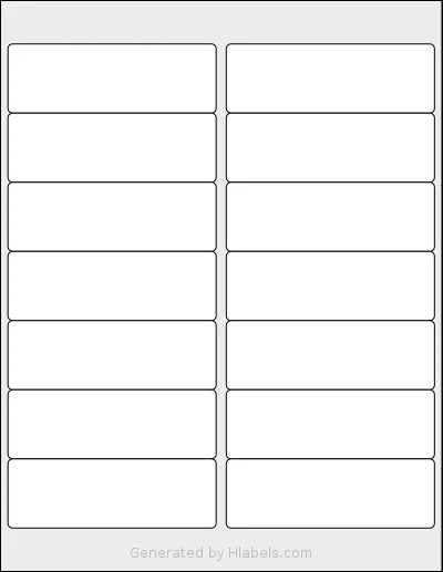 AltroLabels® SLN4013PA-WS template with 14 rectangular 4 x 1.33 inch labels per sheet, on Letter-size adhesive blank label sheets.